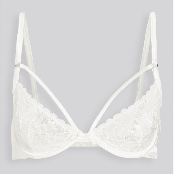 Fleur du Mal Gardenia Lace Demi Bra in Crème 36C - Picture 1 of 10